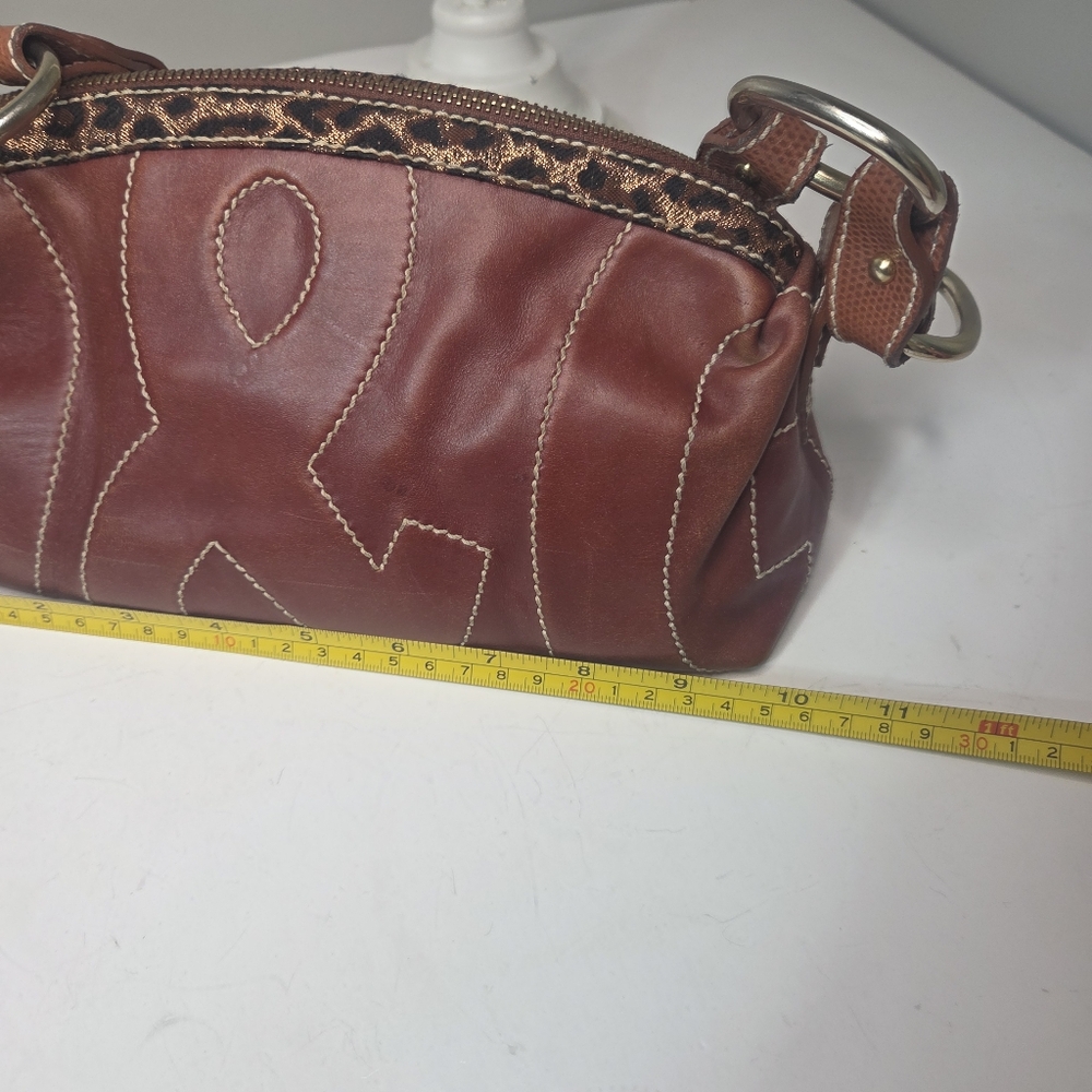 Authentic dolce & gabbana leather leopard trim mini shoulder bag purse 90s y2k - Picture 11 of 16
